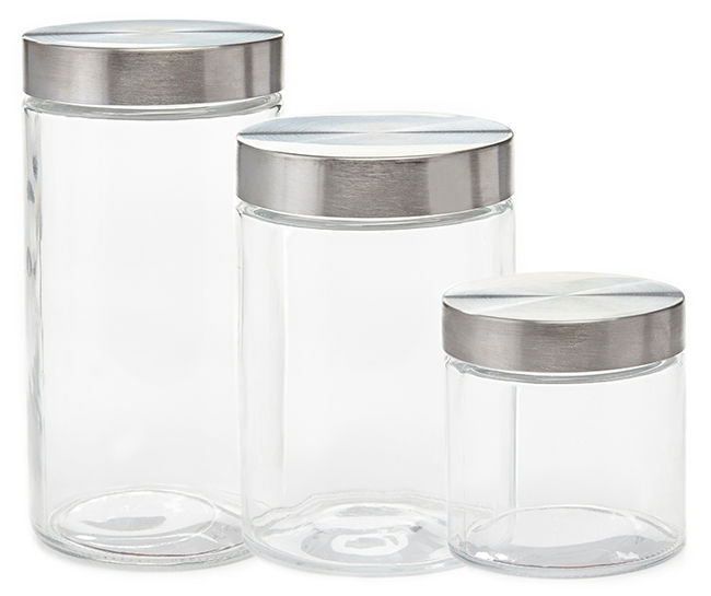  3 Pack Canisters Sets Glass Storage Jars, Buffalo