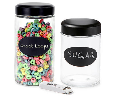 Circleware 2-Piece Chalk Canister Set