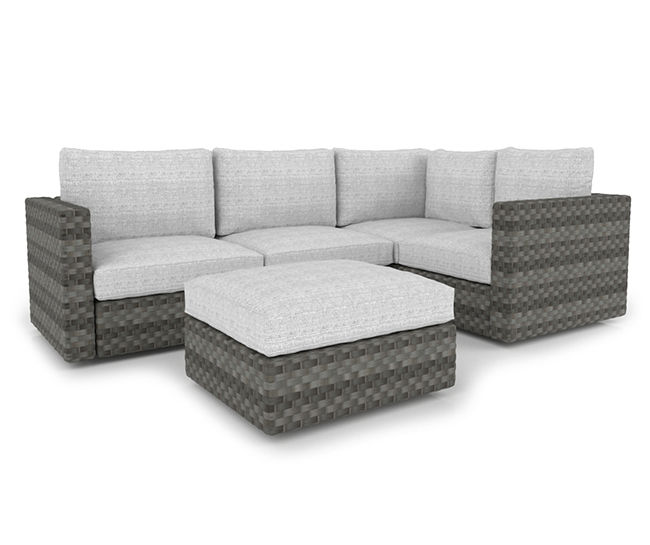 Palmetto AllWeather Wicker 4Seat Cushioned Modular Patio Sectional