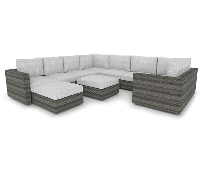 Palmetto AllWeather Wicker 8Seat Cushioned Modular Patio Chaise