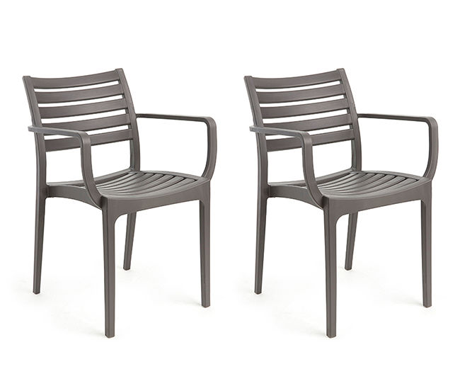 Dark Gray Stackable Outdoor Chairs, 2Pack Big Lots