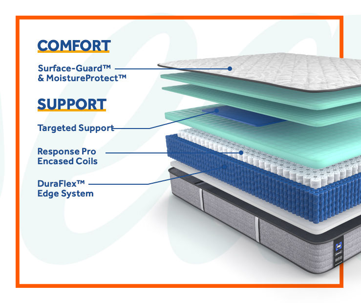 Sealy Firm Twin Mattress & Low Profile Box Spring Set, Tight Top Durham