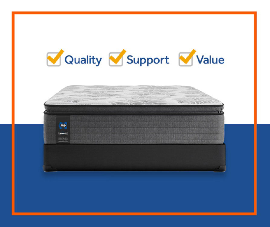 Sealy Plush Twin Mattress & Box Spring Set, Pillow Top Edgefield