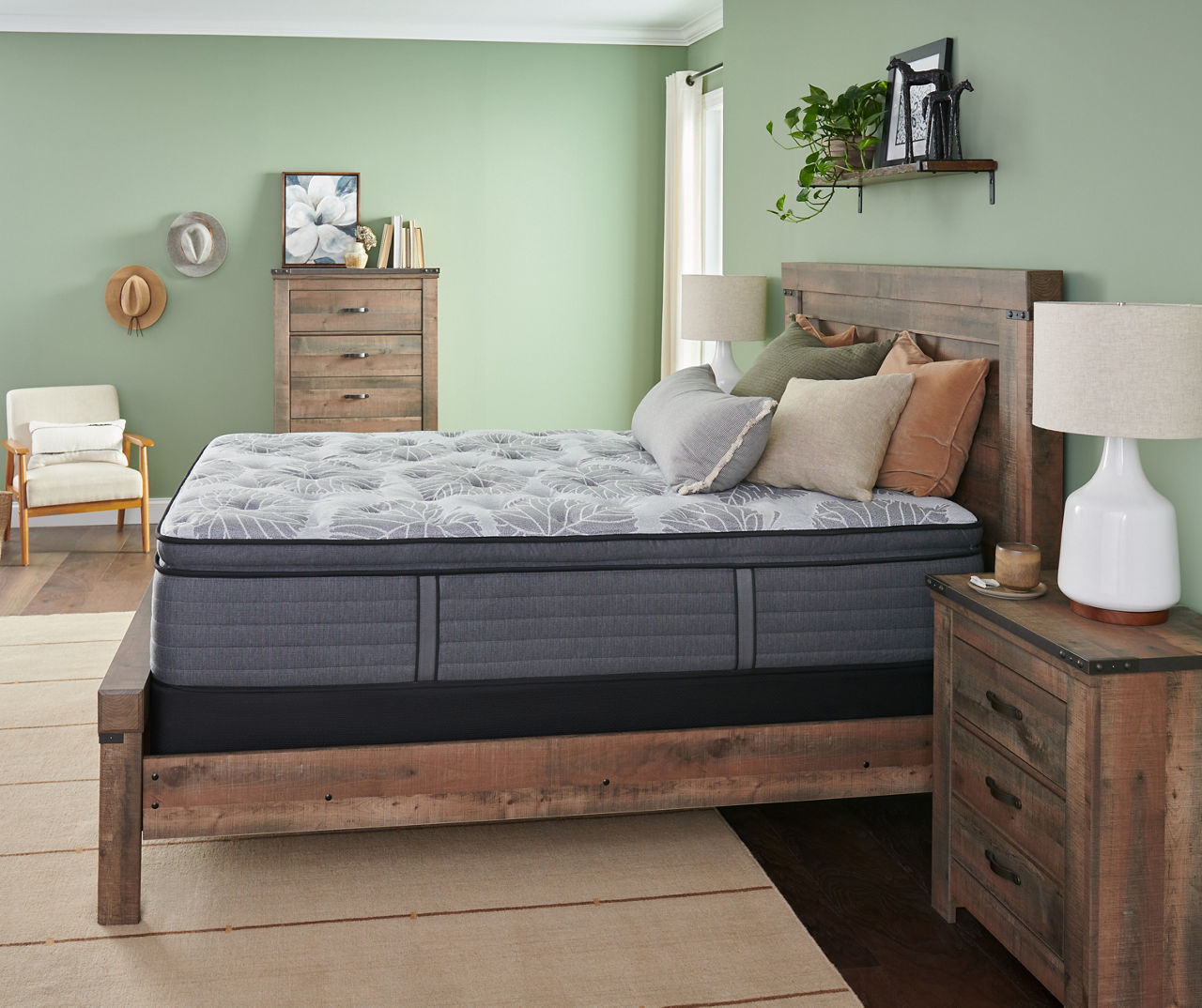 Sealy Plush Full Mattress & Low Profile Box Spring Set, Pillow Top Edgefield