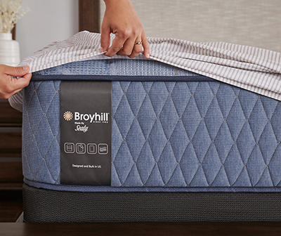 Broyhill by Sealy Full Medium Mattress & Low Profile Box Spring Set, Galveston Tight Top