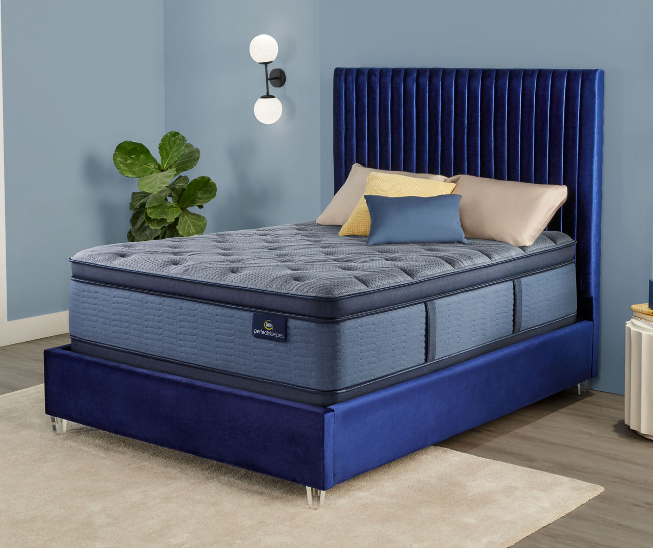 Broyhill by Serta Springdale Queen Firm Mattress & Low Profile Box Spring Set, iCollection Perfect Sleeper Pillow Top