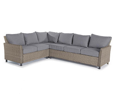 Broyhill Autumn Cove Gray All-Weather Wicker Cushioned Patio Sectional