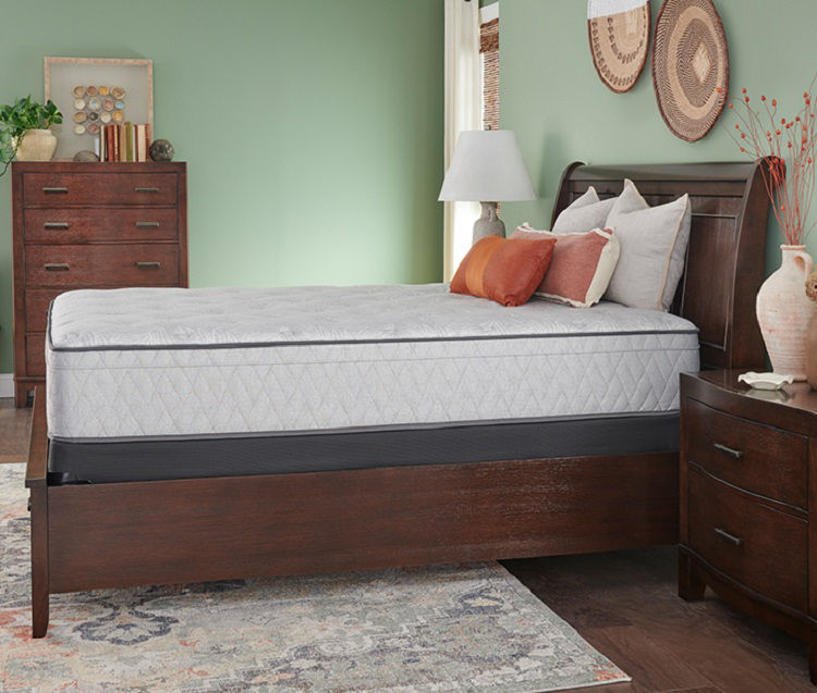 Sealy Full Plush Mattress & Low Profile Box Spring Set, Tight Top Cantrill