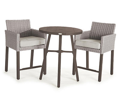 Asheville 3-Piece All-Weather Wicker Cushioned Patio High Dining Set