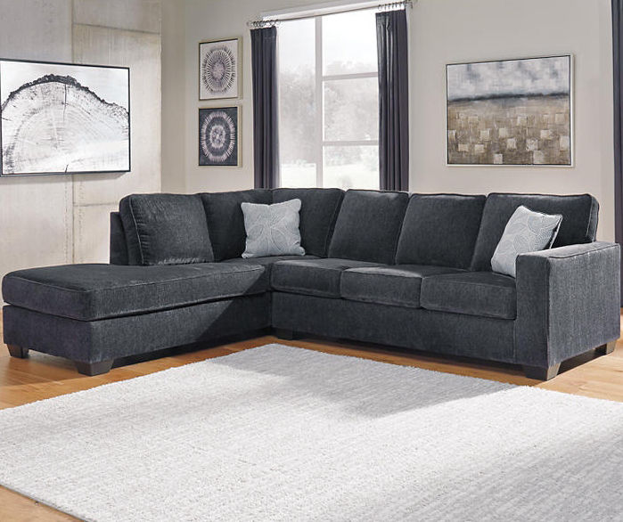 Black leather deals sectional big lots