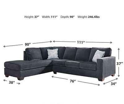 Signature Design By Ashley Kiara Slate Sectional with Left-Facing Chaise