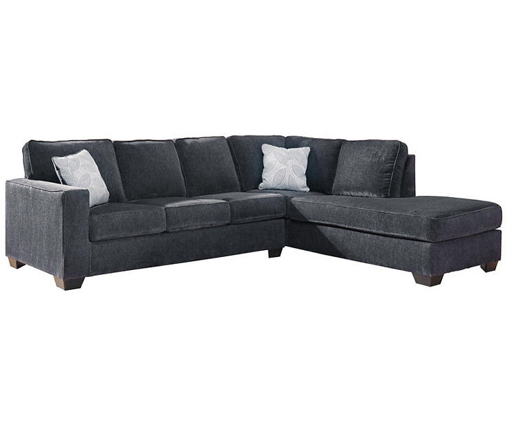 Signature Design By Ashley Kiara Slate Sleeper Sectional with Right-Facing Chaise