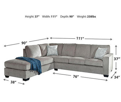 Signature Design By Ashley Kiara Alloy Sectional with Left-Facing Chaise