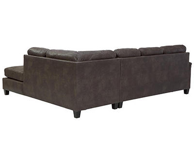 Signature Design By Ashley Navi Smoke Faux Leather Sectional with Right-Facing Chaise