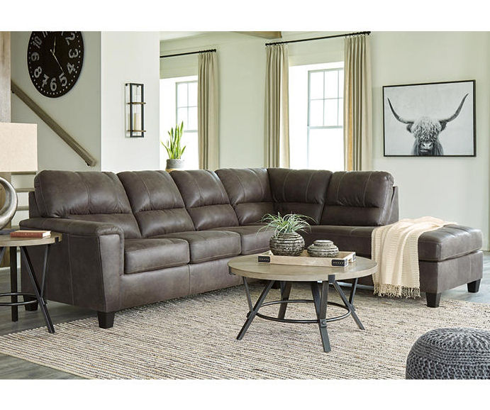 Faux leather deals left facing sectional