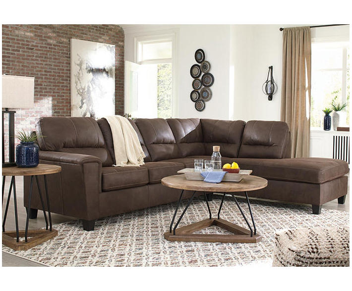 Navi Chestnut Faux Leather Living Room Collection