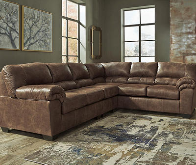 Ashley Bladen Coffee, Faux Leather Sectional With Chaise