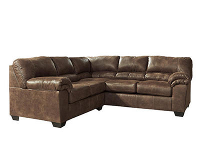 Signature Design By Ashley Bladen Coffee 2-Piece Faux Leather Sectional with Left-Facing Loveseat
