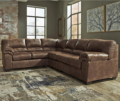 Ashley Bladen Coffee, Faux Leather Sectional With Chaise