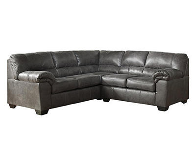 Signature Design By Ashley Bladen Slate 2-Piece Faux Leather Sectional with Right-Facing Loveseat