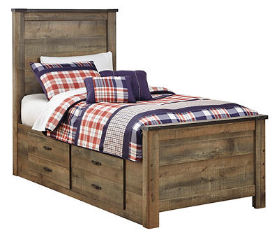 Signature Design By Ashley Rustic Twin Panel Bed with Storage