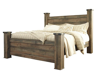 Signature Design By Ashley Rustic King Poster Bed