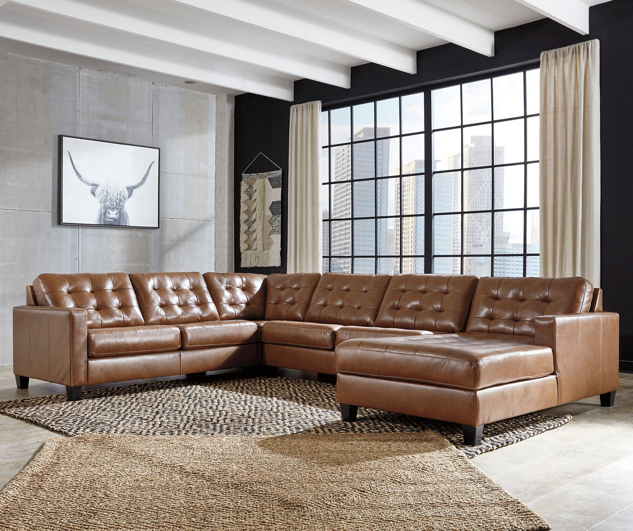 Big leather deals sectional