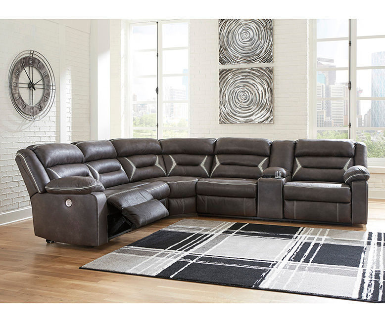 Faux Leather Power Reclining Sectional