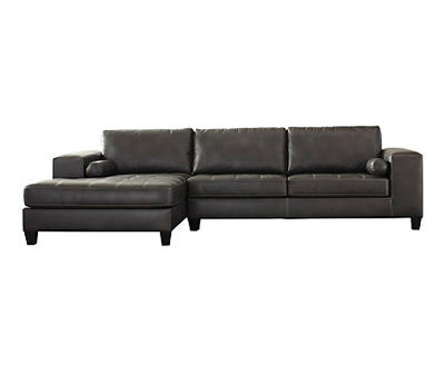 Signature Design By Ashley Nokomis Faux Leather Sectional with Left-Arm-Facing Chaise