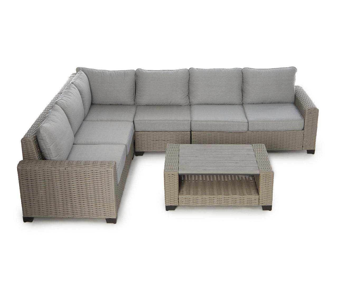 Broyhill Pembroke 5Piece Light Wicker Cushioned Patio Sectional