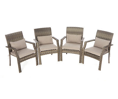 Real Living Rockbridge All-Weather Wicker 5-Piece Cushioned Patio Dining Set
