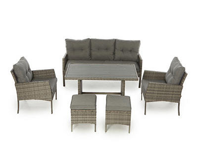 Real Living Valencia All-Weather Wicker 6-Piece Cushioned Patio Seating Set
