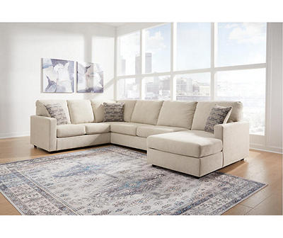 Signature Design By Ashley Edenfield Linen 3-Piece Sectional with Right-Facing Chaise