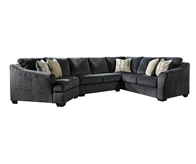 Signature Design By Ashley Eltmann Slate 3-Piece Sectional with Left-Facing Cuddler