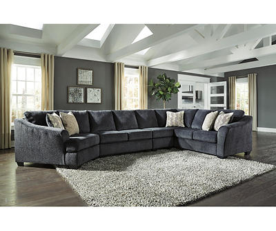 Signature Design By Ashley Eltmann Slate 4-Piece Sectional with Left-Facing Cuddler