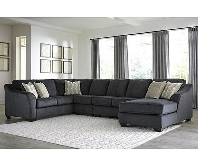 Signature Design By Ashley Eltmann Slate 4-Piece Sectional with Right-Facing Chaise
