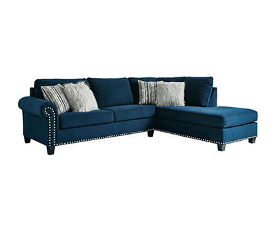 Signature Design By Ashley Trendle Blue Sectional with Right-Facing Chaise