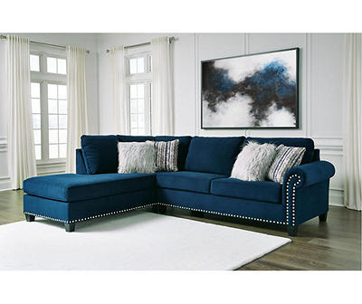 Signature Design By Ashley Trendle Blue Sectional with Left-Facing Chaise