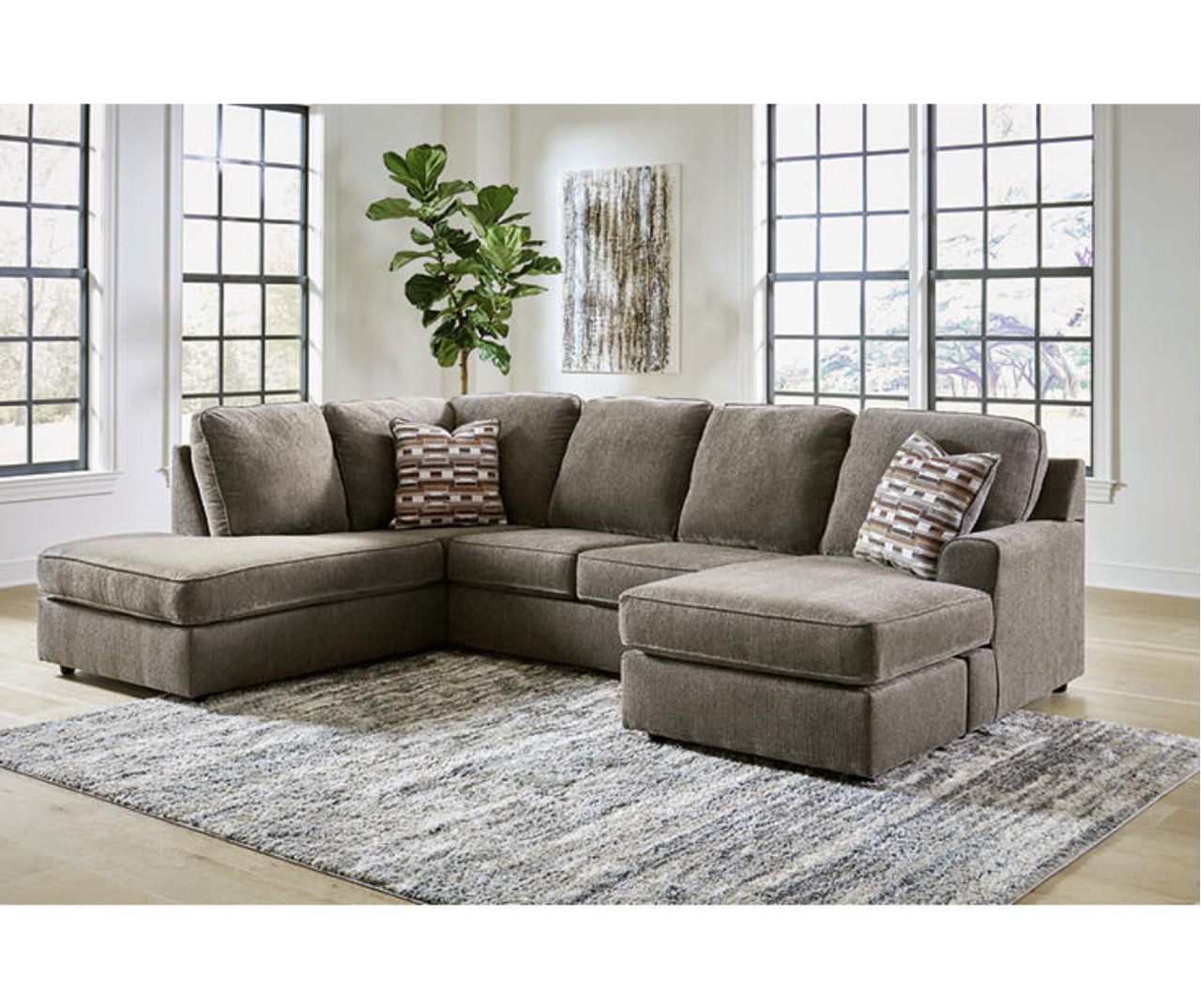 Signature Design By Ashley O'Phannon Gray 2-Piece Sectional with Right-Facing Sofa Chaise