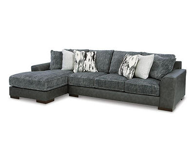 Signature Design By Ashley Larkstone Charcoal 2-Piece Sectional with Left-Facing Chaise