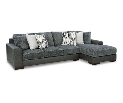 Signature Design By Ashley Larkstone Charcoal 2-Piece Sectional with Right-Facing Chaise