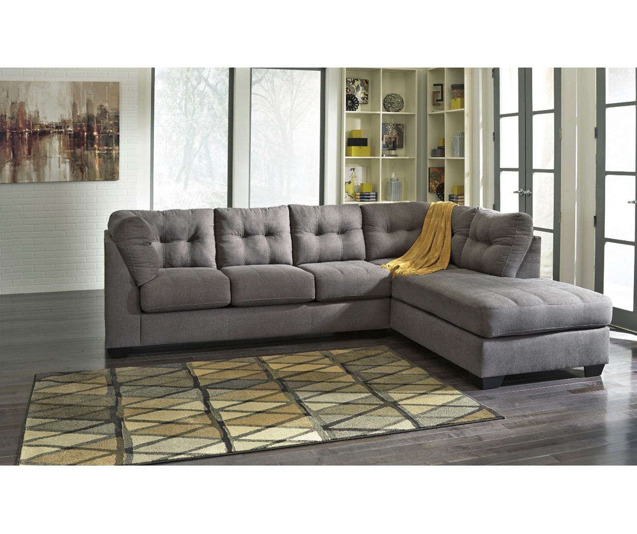 Signature Design By Ashley Maier Charcoal Sectional with Right-Facing Chaise