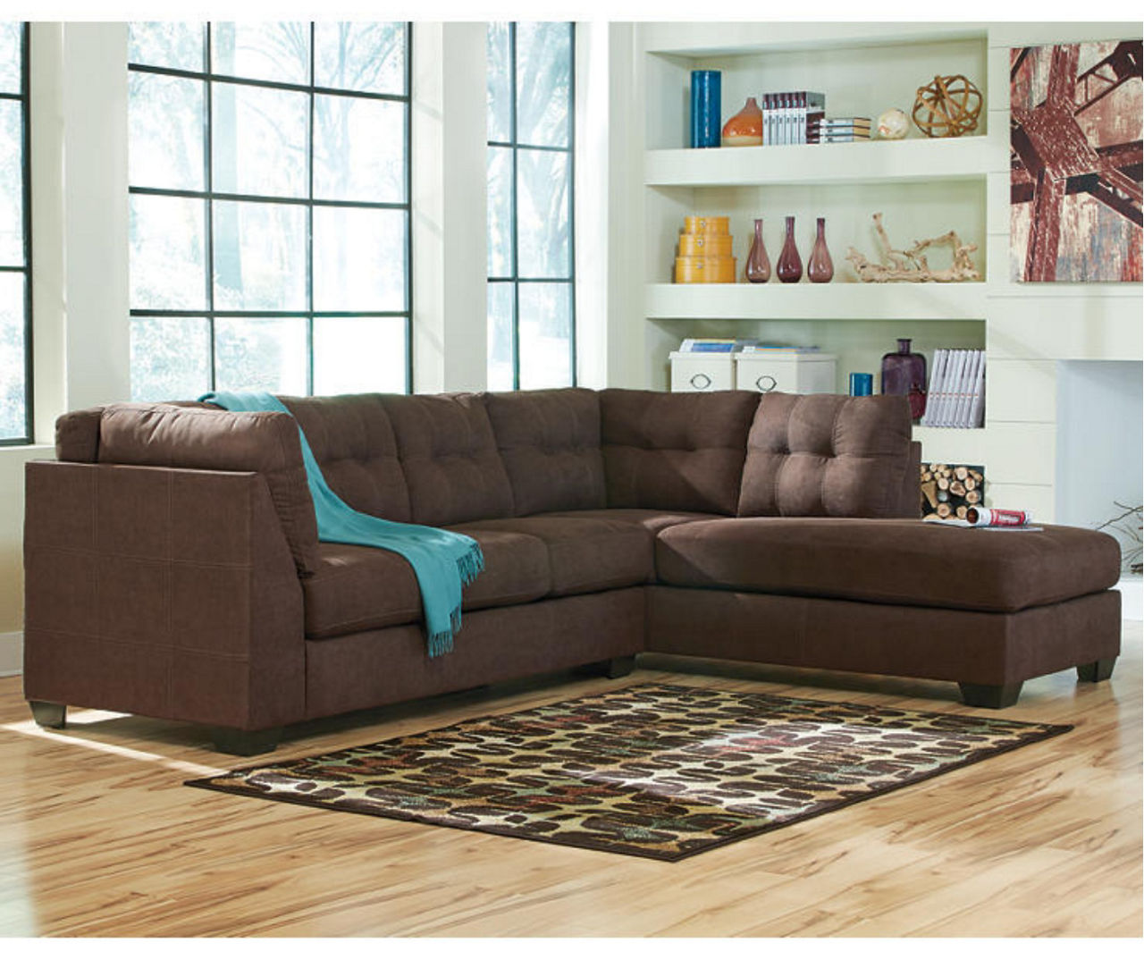 Signature Design By Ashley Maier Brown Sectional with Right-Facing Chaise