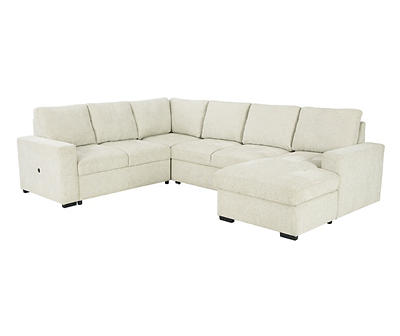 Signature Design By Ashley Millcoe Linen 3-Piece Sectional with Pop-Up Bed