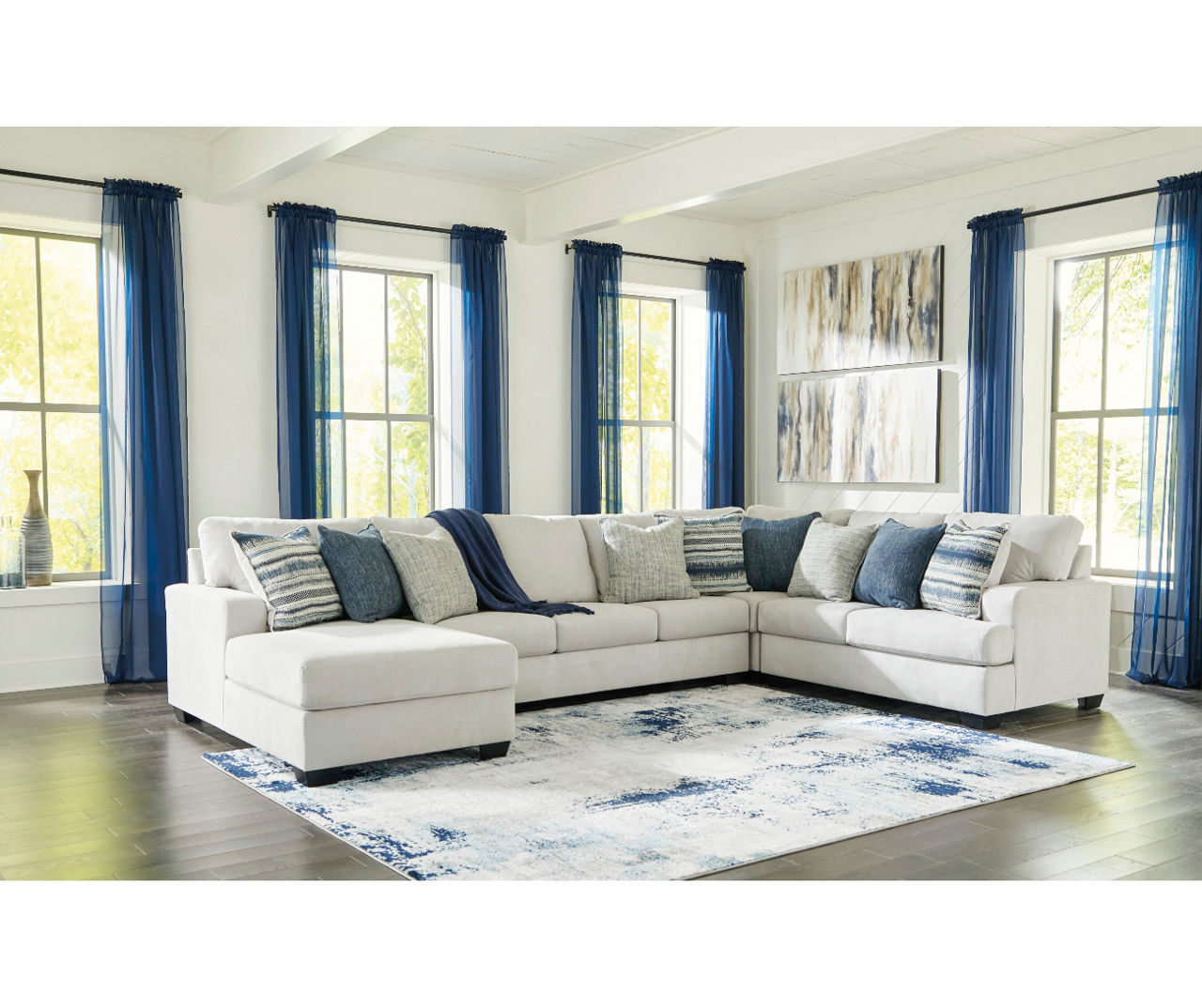 Signature Design By Ashley Lowder Stone 4Piece Sofa Sectional with