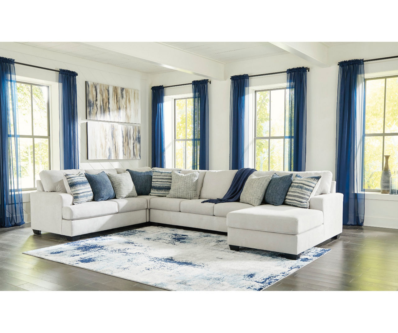 Signature Design By Ashley Lowder Stone 4Piece Sofa Sectional with