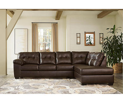 Signature Design By Ashley Donlen Brown Faux Leather Sectional
