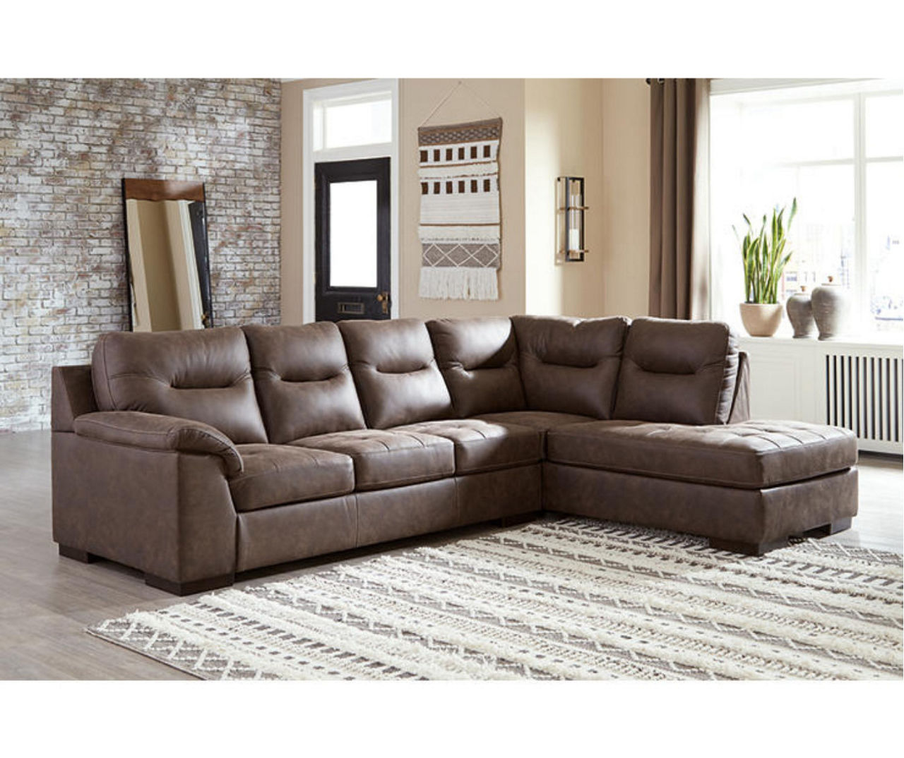 Big lots deals brown leather couch