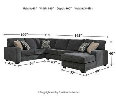 Signature Design By Ashley Tracling Gray 3-Piece Sectional