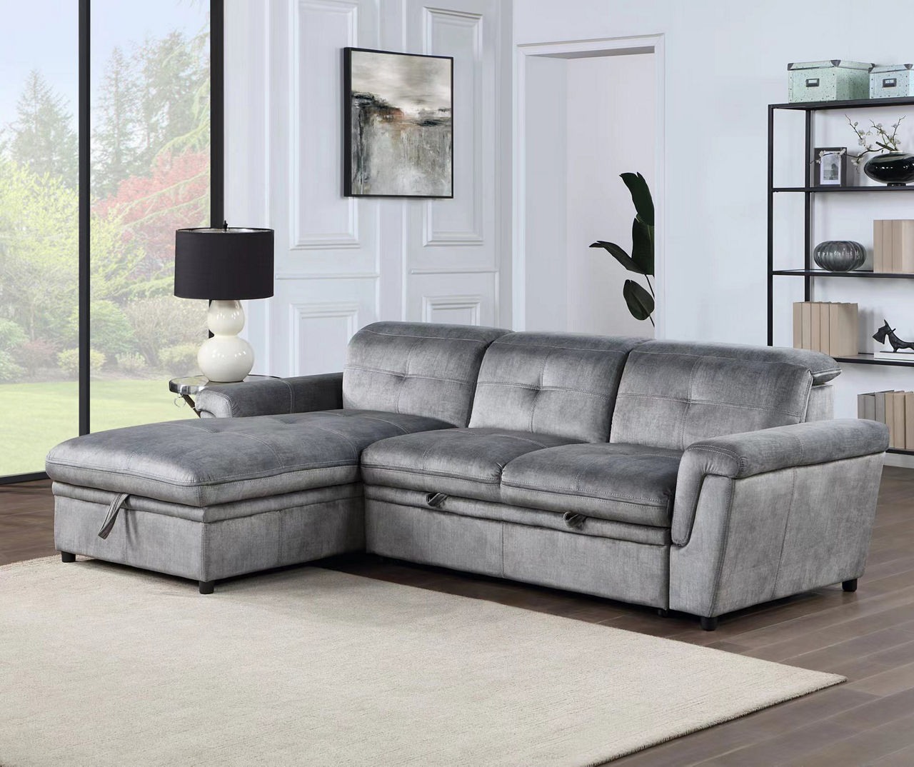 Gray Sleeper Loveseat Chaise Big Lots